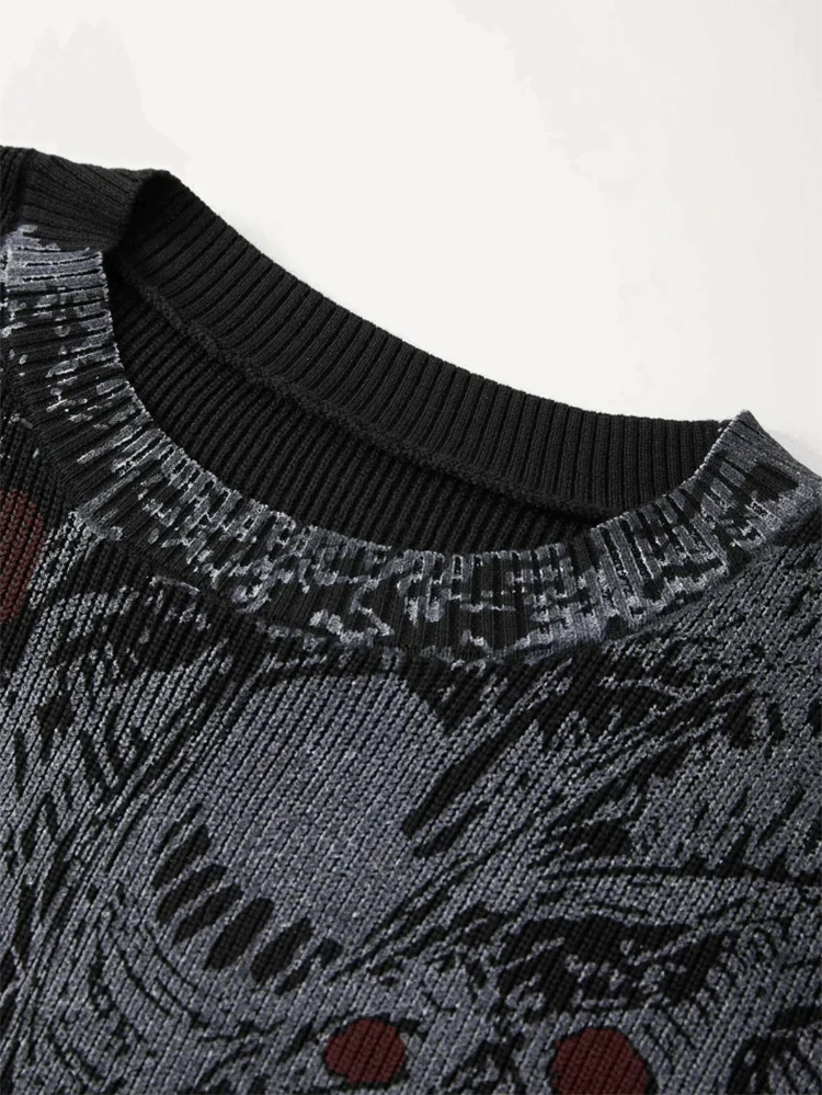 Unisex Gothic Retro Knitted Sweater Y2K Punk Vibes - true deals club