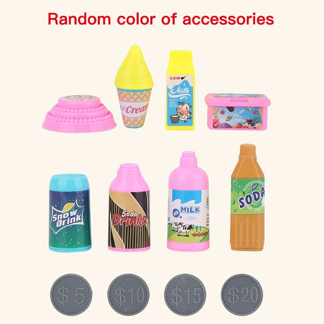 Children Pretend Play Toy Drink Vending Machines with Simulation Coin Role Play Educational Gift Toys 4