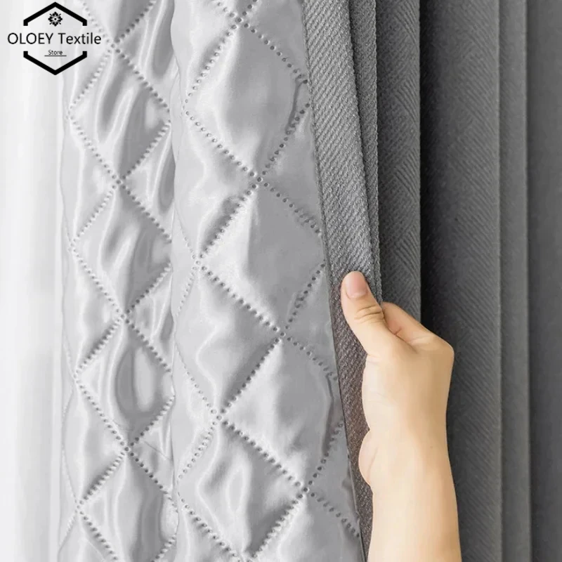 Modern Curtains for Living Dining Room Bedroom Soundproof Cotton Linen Blackout Insulation Curtain Window Custom blackout curtains,window curtains,cotton and linen curtains,decor curtains