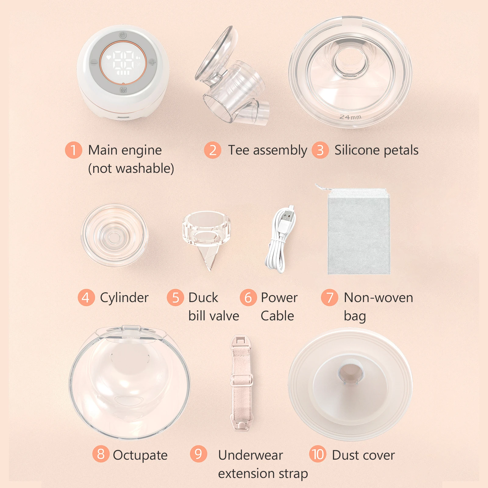 New Wearable Breast Pump Hands Free Electric Portable Wearable Breast Pumps BPA-free Breastfeeding Milk Collector 6