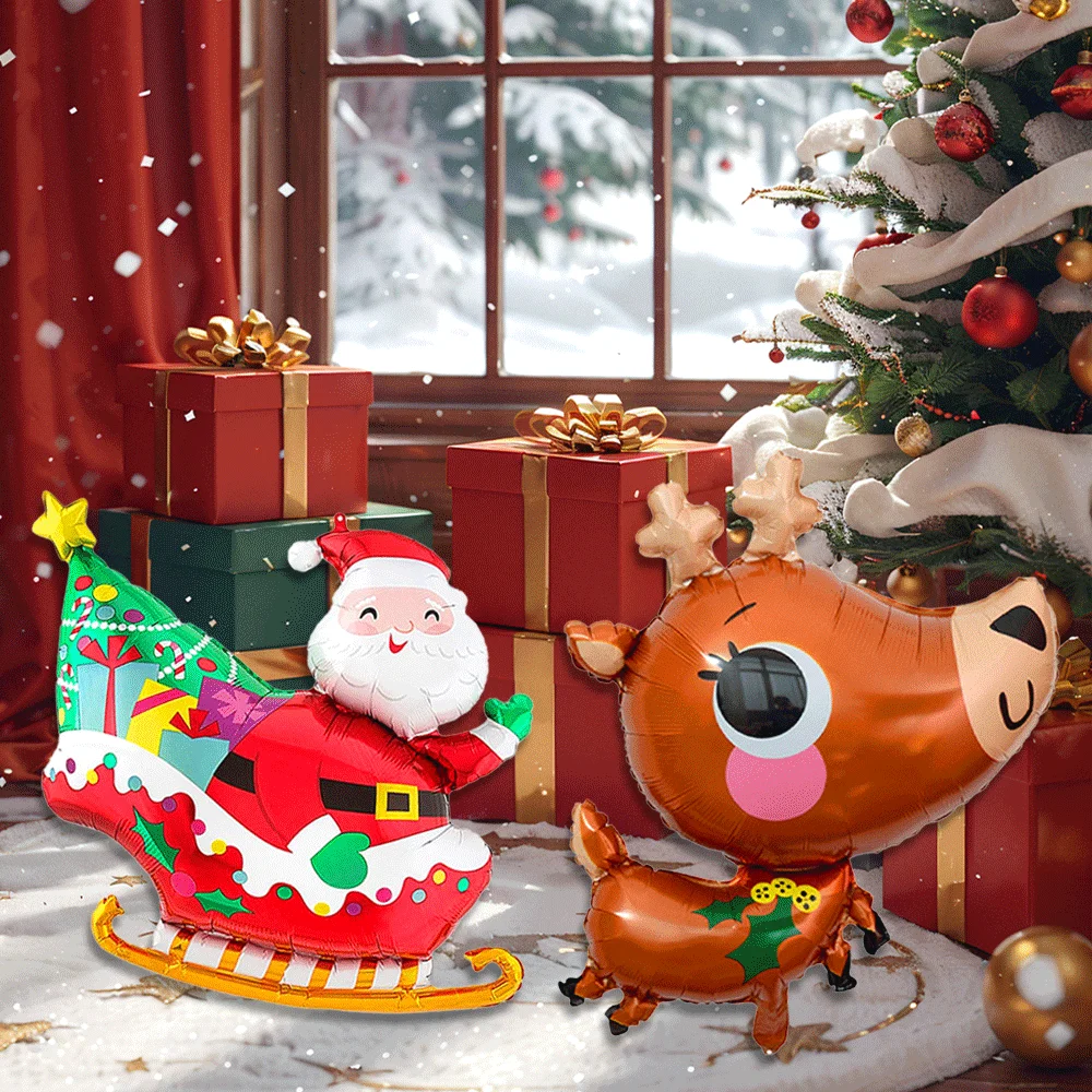 Weihnachten Thema Folien Ballons Zuckerstange Geformt Santa Claus Helium Ballon Neue Jahr Navidad Weihnachten Party Dekoration Globo Liefert – Detail 10