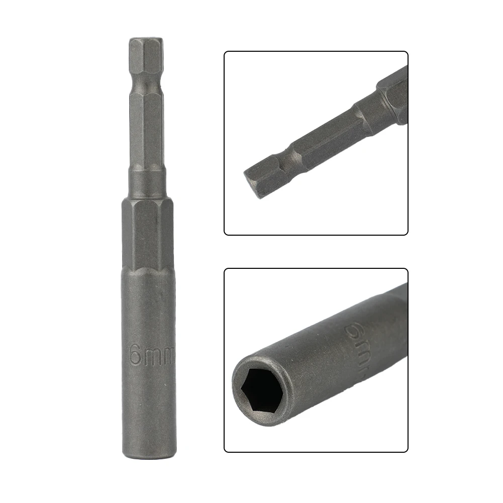 1PC Hex Buchse Hülse Düsen Mutter Fahrer 80mm HRC60 5,5mm-19mm Power Schraubendreher Griff Werkzeuge bohrer Schlagschrauber – Detail 7
