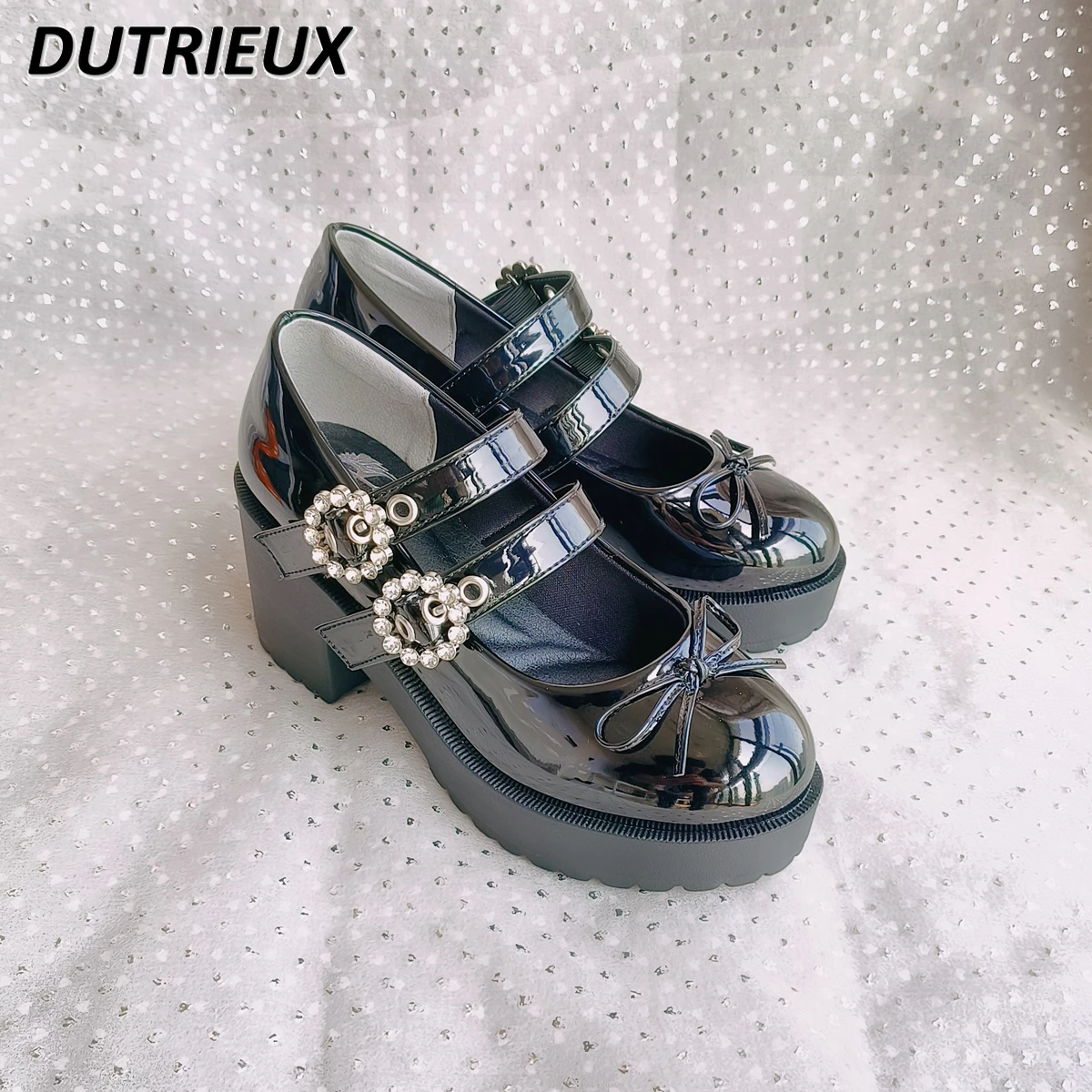 

Lolita Japanese Style Ladies' Pumps Spring Autumn Sweet Cute Retro Platform High Heel Rhinestone Mary Jane Women's Shoes