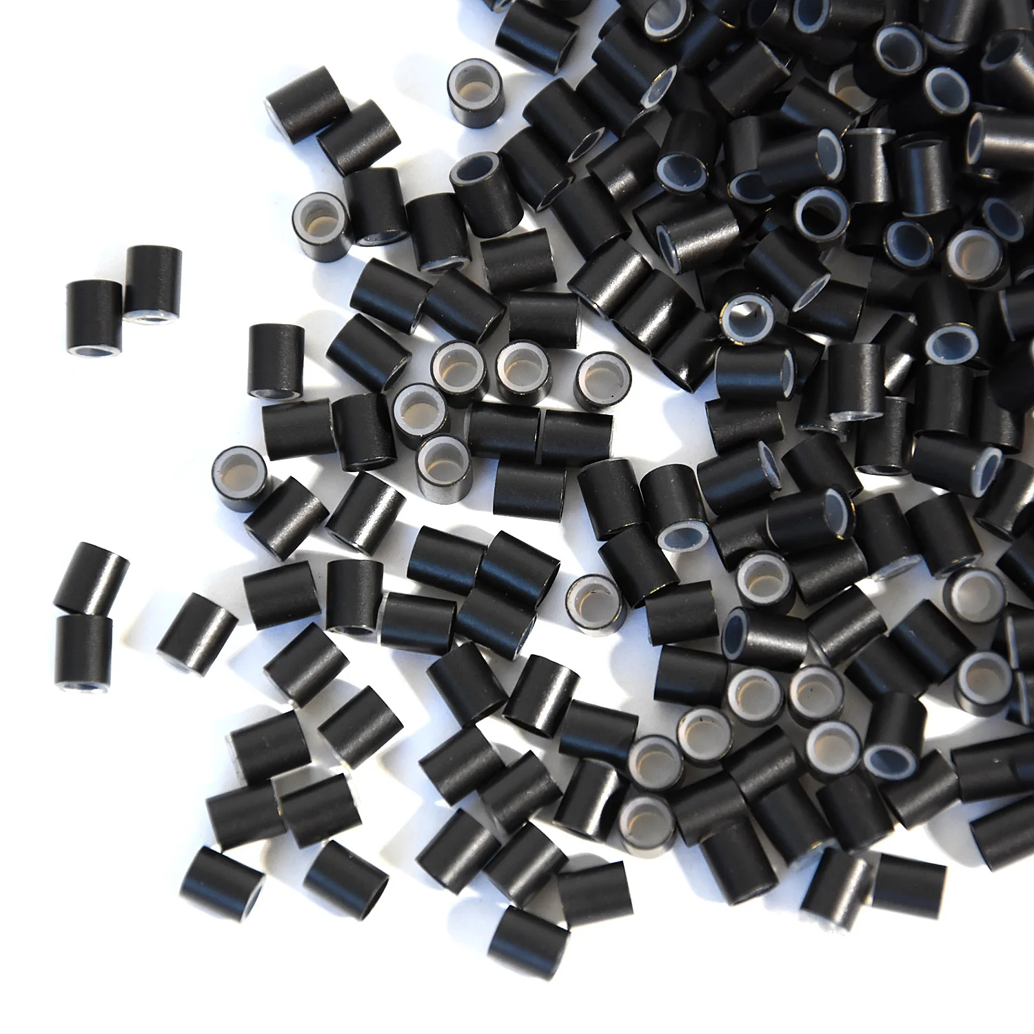 500개/봉투 5.0mmX6.0mm 라인형 실리콘 구리 튜브 헤어 익스텐션 루프 링 헤어 비즈 (인모 익스텐션 브레이드용)