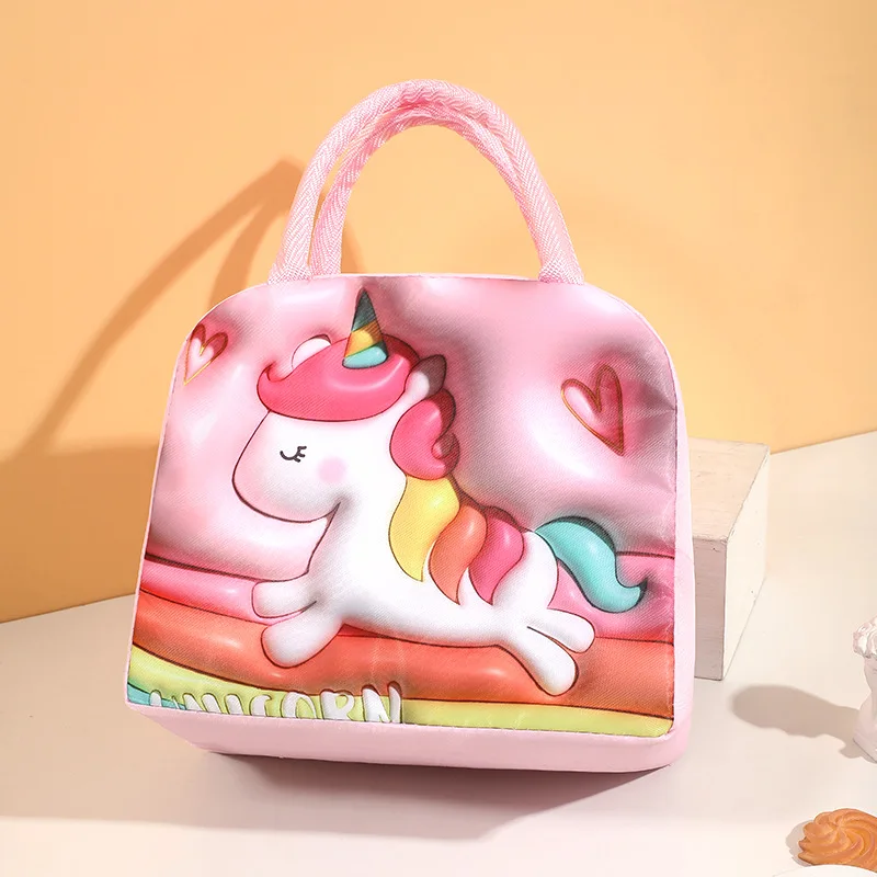 Adorable Insulated Cartoon Kids' Lunch Tote with Zipper
