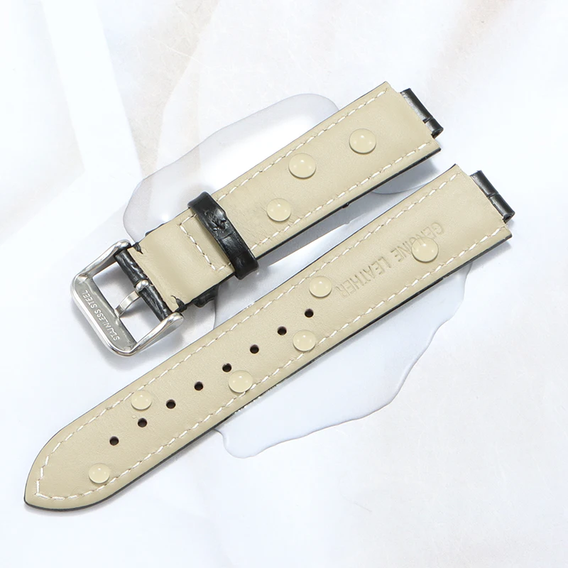 Premium Genuine Leather Watch Strap with Butterfly Clasp and Concave Ends