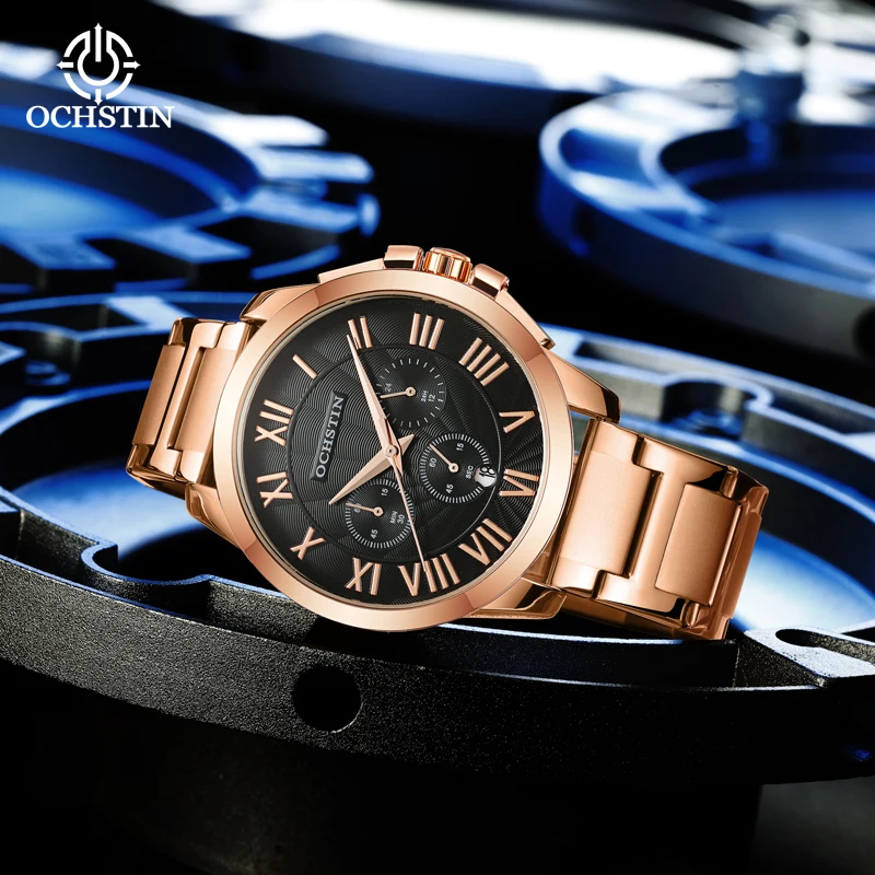 OCHSTIN Commander Series Multi-functional Quartz Watch Steel Belt With Classic Design Business Quartz Clock
