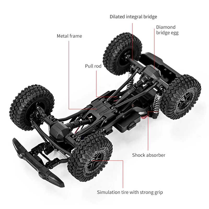 JJRC C8813 RC Truck 2.4G 4WD RC Pick-up Car Climbing Off-Road Vehicle Simulation Model RC Crawler Car Toys Gift for Kids Adult 6