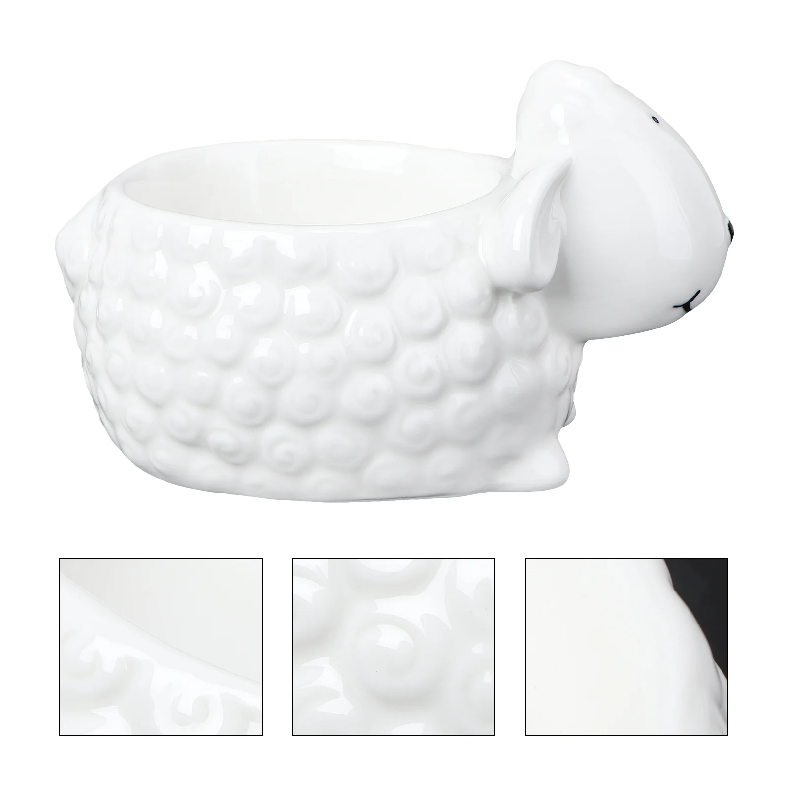 

1PC Creative Ceramic Bowl Household Tableware Assisted Food Bowl (White)