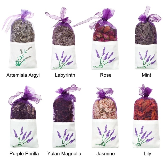 Természetes Száraz Virágok Tasak Illattáska Levegő Frissítés Aromás Menta Rozmaring Jázmin Rózsa Lepke-Biztos Penészálló Ajándék - Image 6