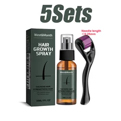 Men’s Beard Spray Kit with Micro Roller - Moisturizing & Nourishing Facial Hair Thickening Essence - 5 Sets