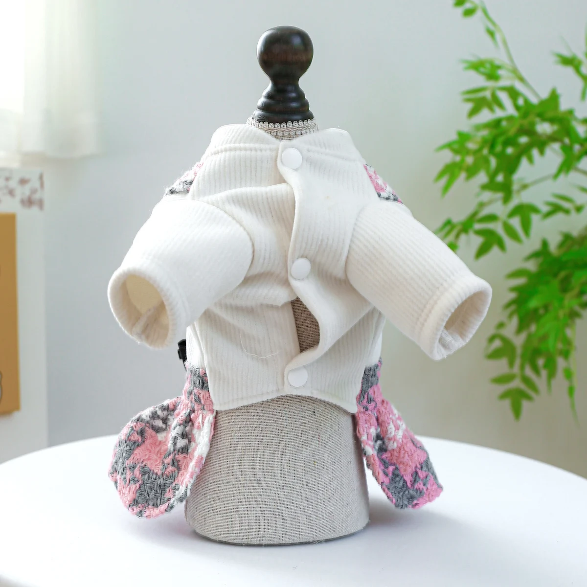 Dog Clothes Accessories Classic Plaid Dress For Medium Dog Chihuahua Autumn Winter Puppy Cat Pet Soft Warm Costume Pet Supplies