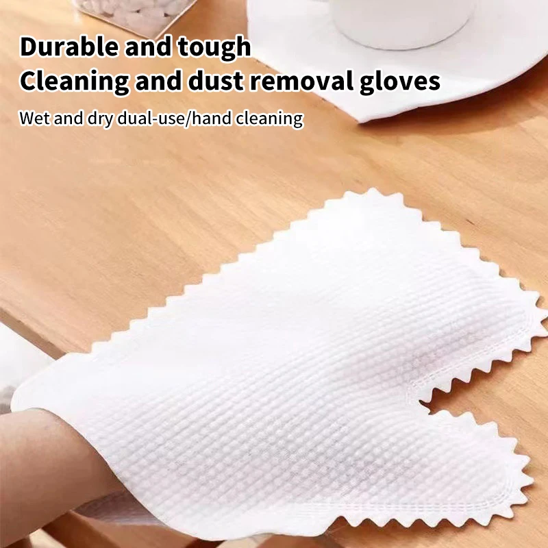 Lazy Cleaning Rag Gloves Household Dust Removal Disposable Non-woven Fabric Scouring Tools Wet And Dual-use Cloth
