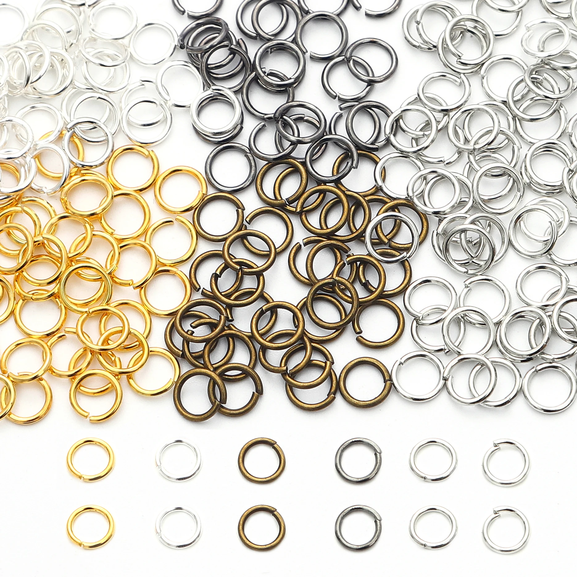 Lote de anillos de salto de 4 5 6 8 y 10mm conectores de anillos Lote de anillos de salto de 4 5 6 8 y 10mm conectores de anillos