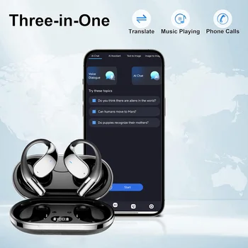 3-in-1 AI Translator Earbuds Real-Time Translation Device 144 Language Smart Voice Translator HiFi Sound Fit for Android and iOS 5