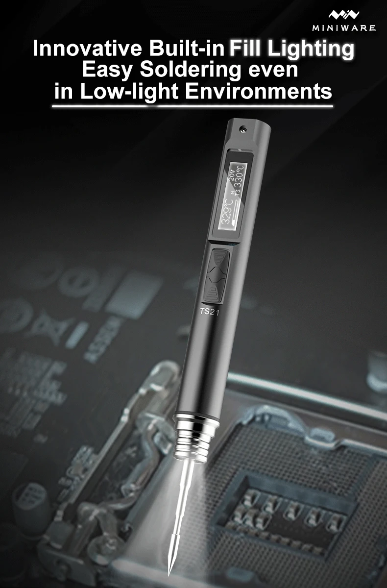 Original TS21 Soldering Iron Portable PD 100W 100-450℃ Adjustable Temperature Pr