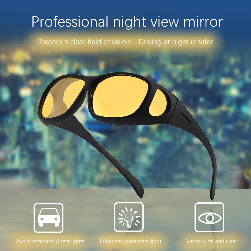 

Night Vision Drivers Goggles Interior Accessory Protective Gears Sunglasses Night Vision Glasses Fit Over Prescription Glasses