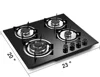 Gas Stove Cooktop Hob Panel Built In Gas Stove Tempered Glass Surface Stove Cooker LPG/NG Countertop Electronic Ignition Cast Ir 2
