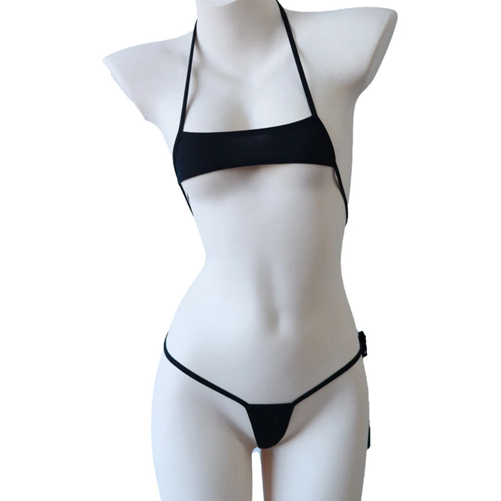 Womens Sexy Lingerie Bar Bikini Sets Lace Up Panties Underwear Set Low-Rise Briefs Elastic Underpants G-string Thongs