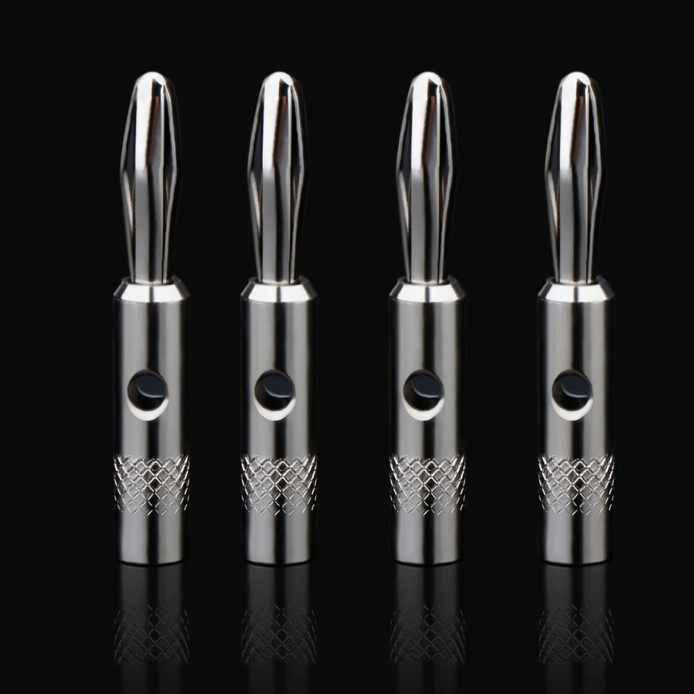 8Pcs Rodiato Banana Audio Plug Cavo Altoparlante Connettore Adattatore Banana Hifi Placcato Elettrico