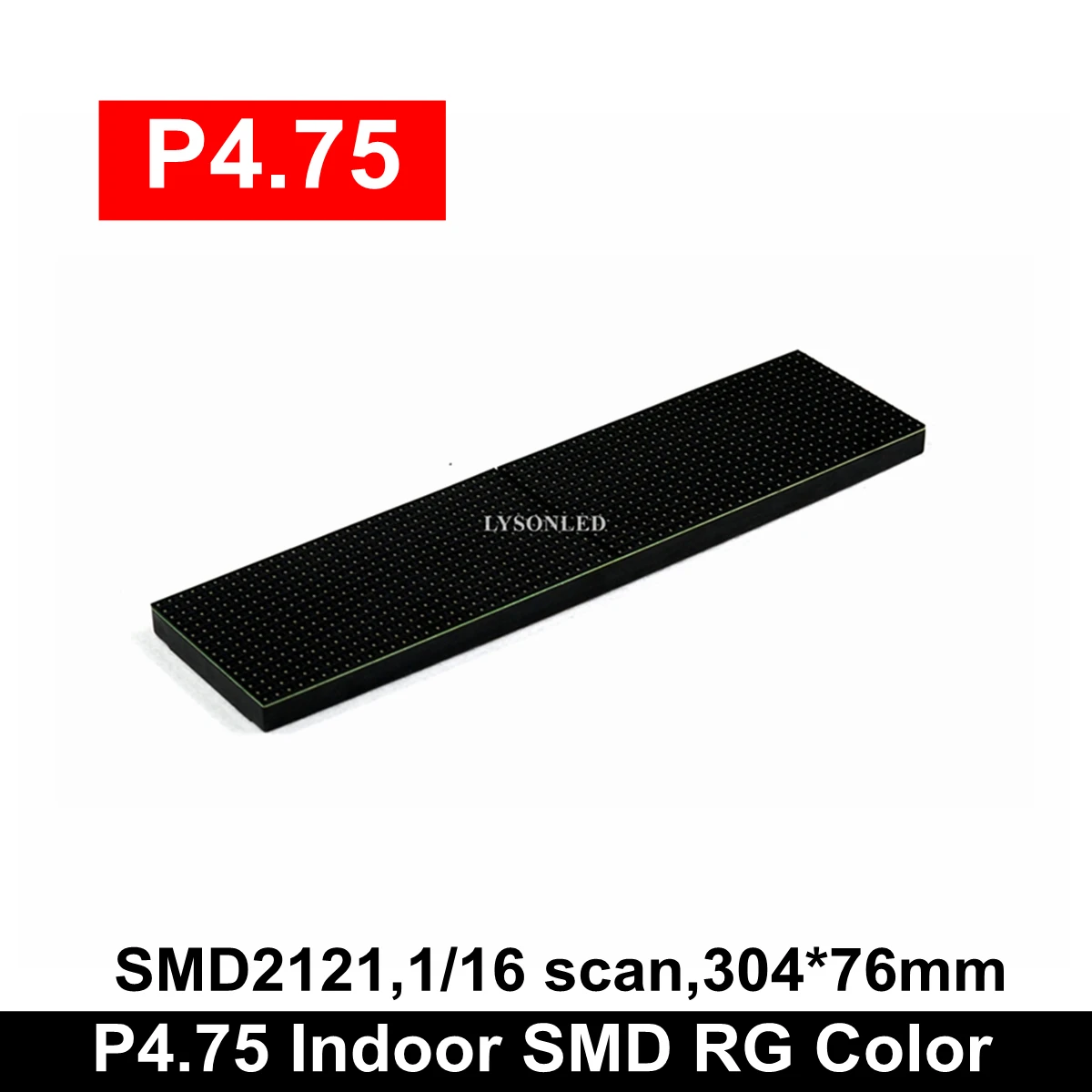 Indoor P4.75 SMD Dual Color LED Module 64x16 Pixels 304x76mm Moving Display Panel