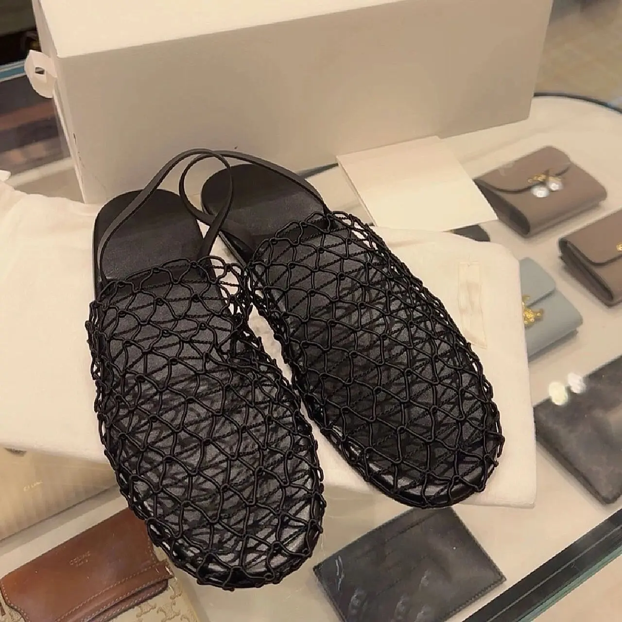 Baotou Back Strap Fishing Net Flat Sandals Roman Shoes Summer New Hollow Comfortable Beach Half Slippers