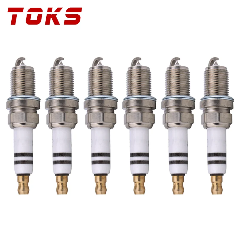 TOKS 6 PCS 06E905611 0241240643 Iridium Spark Plug For Audi A5 3.2L S4 A6 2.8L Quattro S6 A7 A8 Q5 R8 FR6KPP332U 06E 905 611