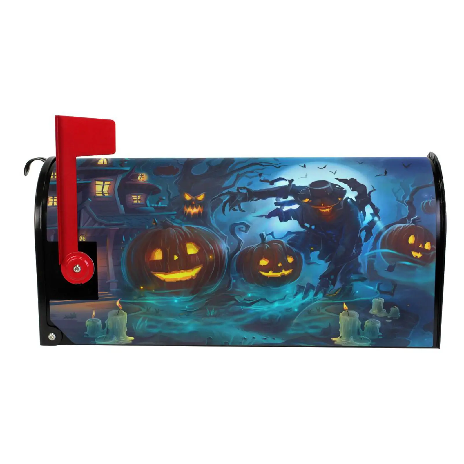 New Halloween print PVC Magnetic Mailbox Cover Waterproof Sunscreen Letter Post Box Cover Mailbox Wrap New Year Garden Decor