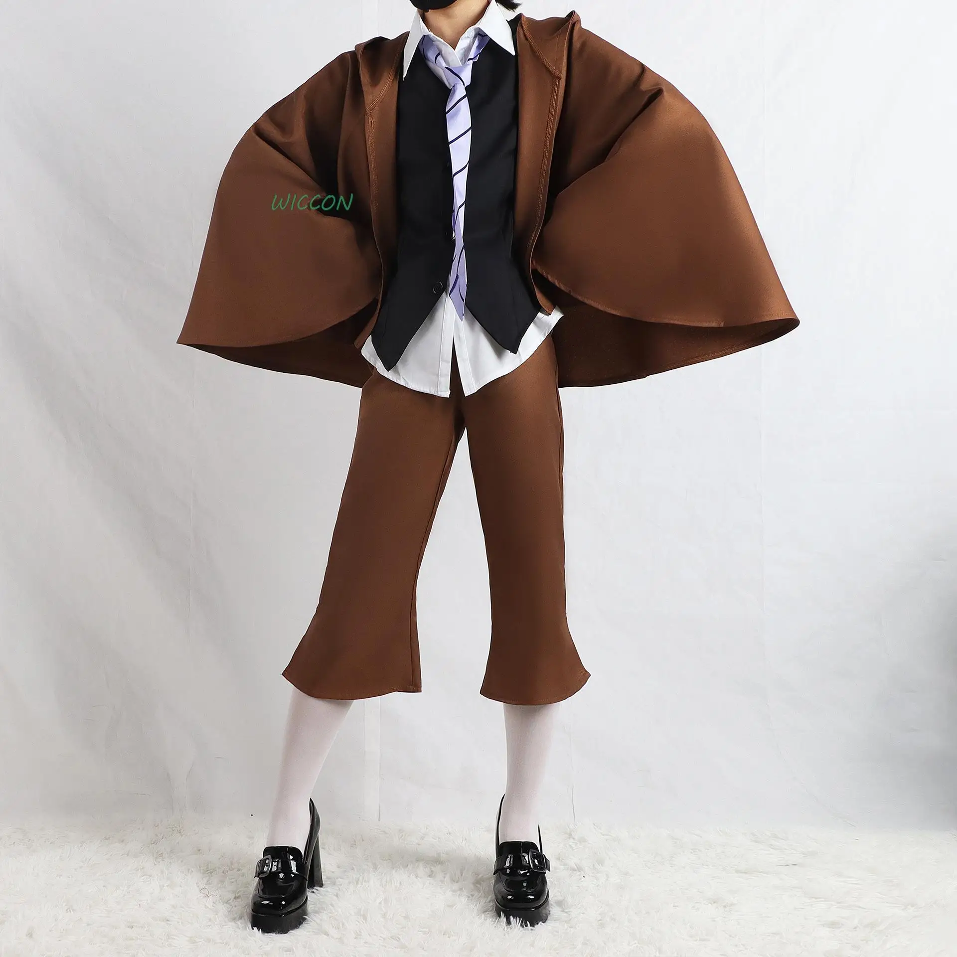 

Japanese Anime Bungo Stray Dogs Edogawa Renpo Cosplay Costume Character Animation Hat Cape Socks Jacker Pants Costume Full Set