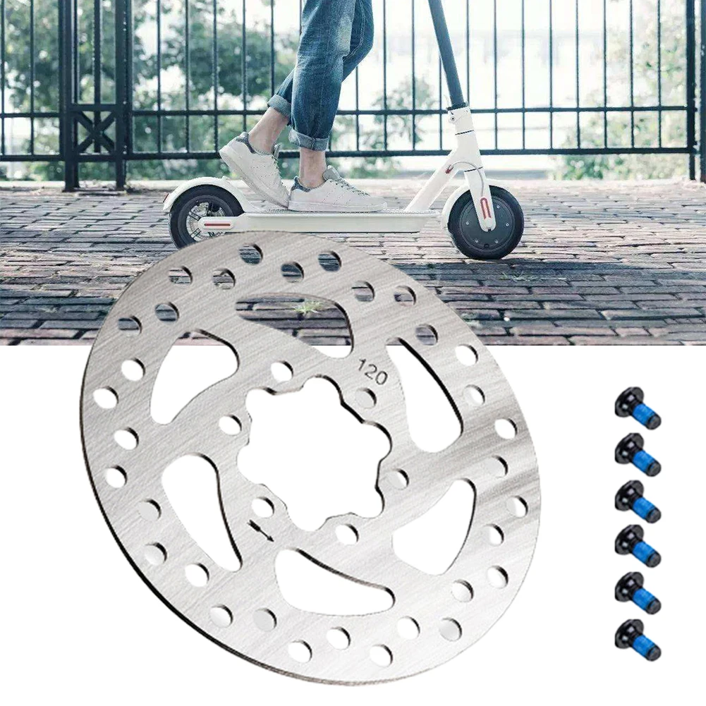 

1pc 120mm 6 Holes Brake Disc Rotor W/ Screws For Electric Scooter Accessories Stainless Steel Parts Wear-resistant Silver