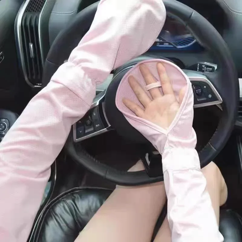 Ice Silk Gloves Women Driving Sunscreen Sleeves Loose Breathable Arm Protectors Uv Outdoor Horseshoe Sleeve fingerless gloves sunscreen gloves ice sleeve gloves ice arm sleeves arm sleeves