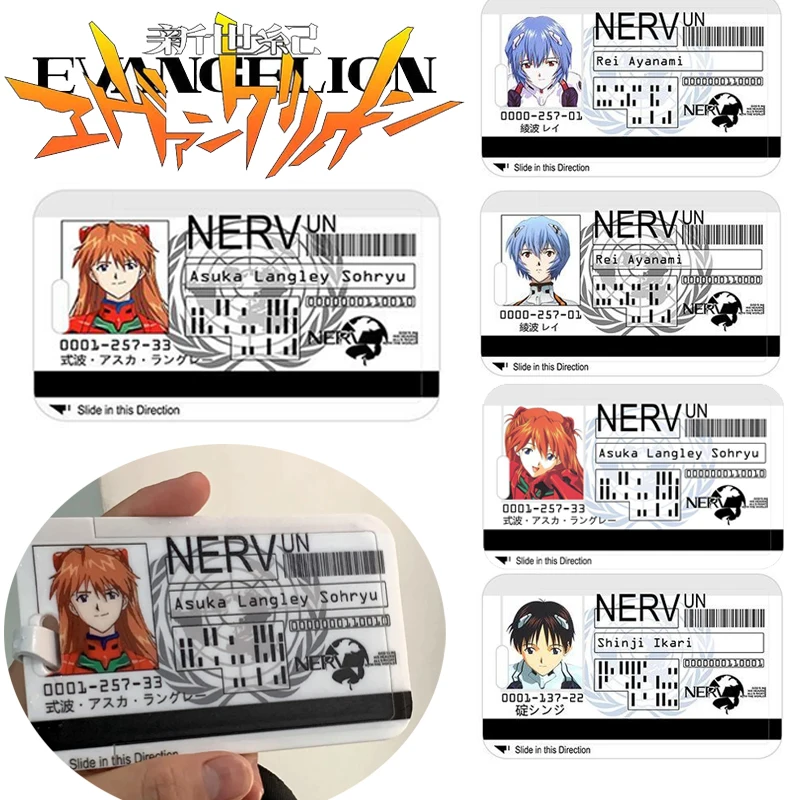 Anime Evangelion Ayanami Rei Card Cases Card Lanyard Cosplay Badge ID Credit Card Cards Holders Student Campus Card Hanging Gift