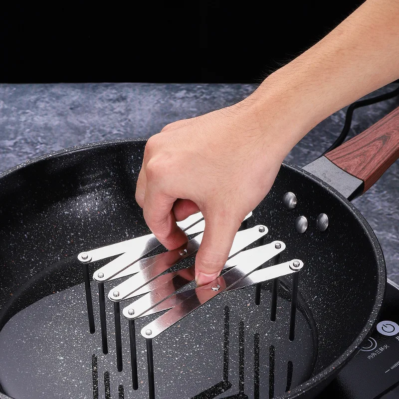 

Kitchen Stainless Steel Shrinking Rack Tools Household Rice Bowl Plate Draining Rack Storage Rack Folding Steaming Rack
