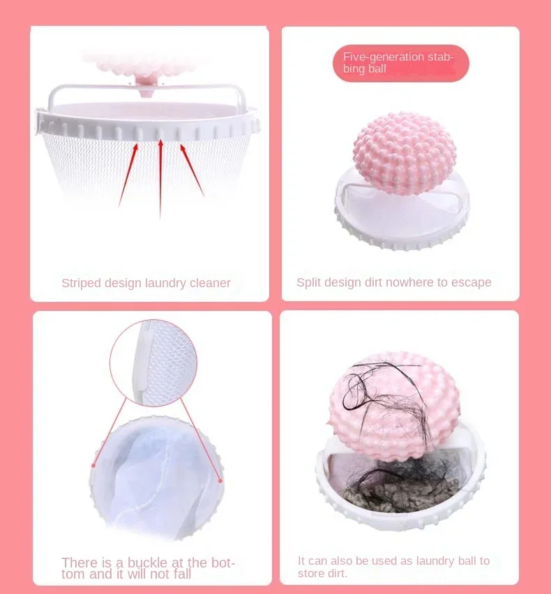 Description Picture 2 of item2-in-1 laundry ball hair removal machine, floating velvet filter bag, reusable laundry ball, clothes and hair cleaning tool