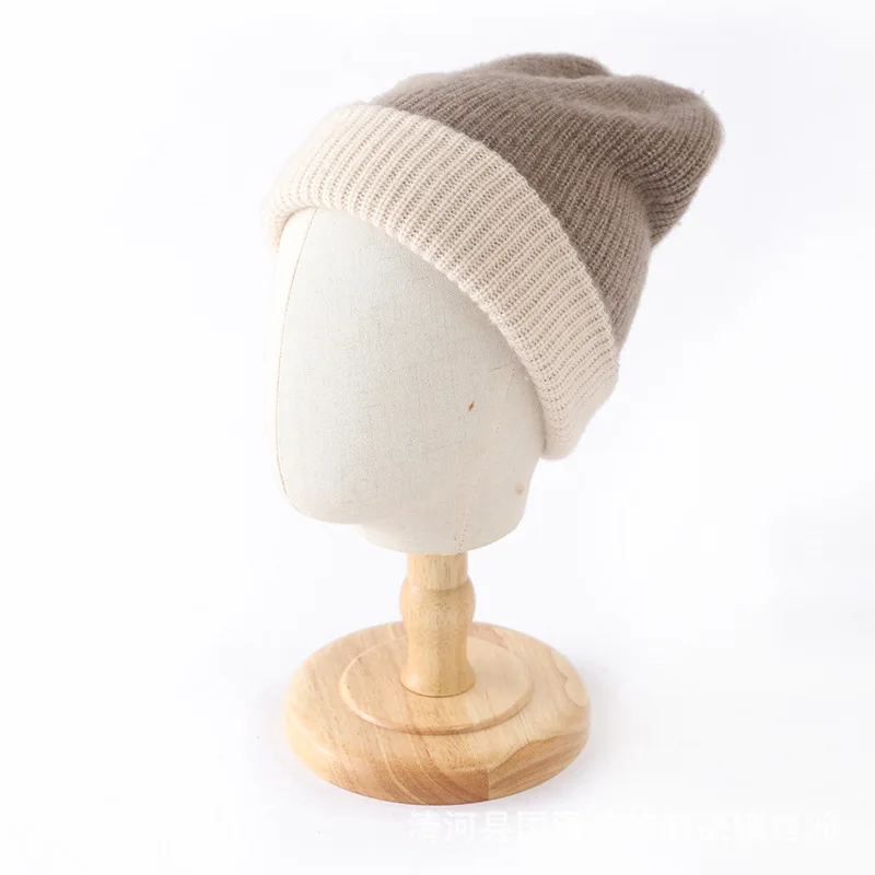 

Autumn Winter Cashmere Knitted Warmth Hat Outdoor Thickened Ear Protection For Middle Woolen Hats & Caps Men Head Wrap