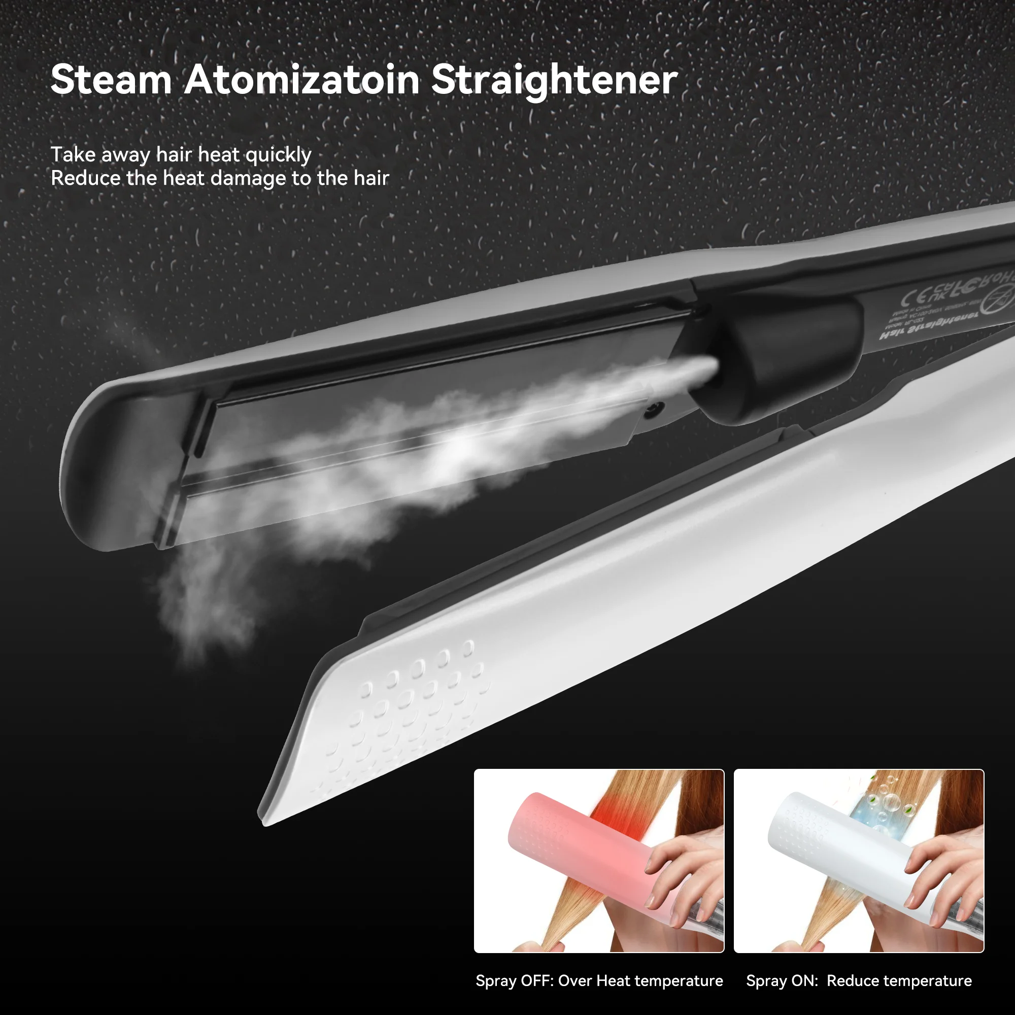 Steam Hair Straightener Professional Salon Nano Titanium Ceramic Steam Flat Iron Hair Straightening Irons for Smooth 5