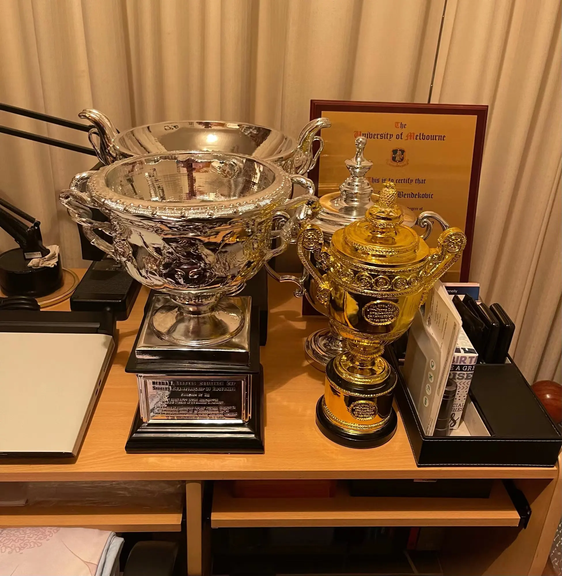 

The Grand Slam Tennis Trophy Cup Wimbledon Trophy Cup French Trophy Cup Australian Open Champion The US Open Championship Trophy