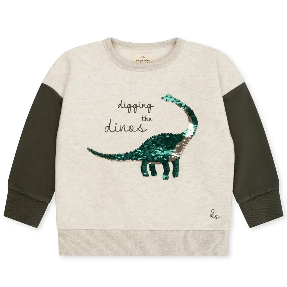 thumbnail image 1 of Conjunto de sudadera de algodón para bebés y niños de primavera y otoño, ropa para niños, jersey de dinosaurio y panda de dibujos animados para niñas, pantalones superiores con limón para niños, 1 of 5