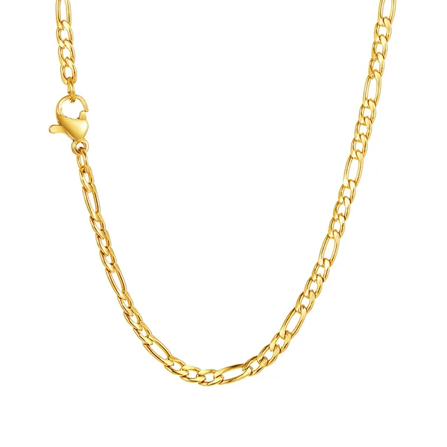 Figaro – collier chaîne à maillons en acier inoxydable, couleur or, ras du cou superposé pour femmes et filles, 14 "18" 20 "24"