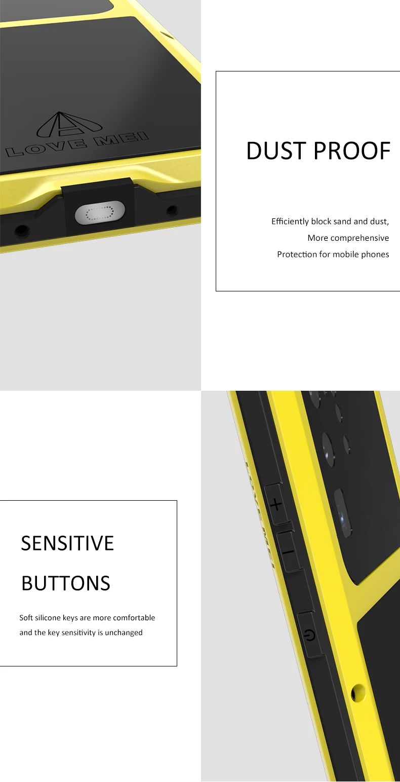 Original Love Mei 360 Armor Heavy Duty Metal Tank Case For Samsung Galaxy S21 S20 Fe S10 S10e S9 Plus Note 10 20 Ultra Lite Pro