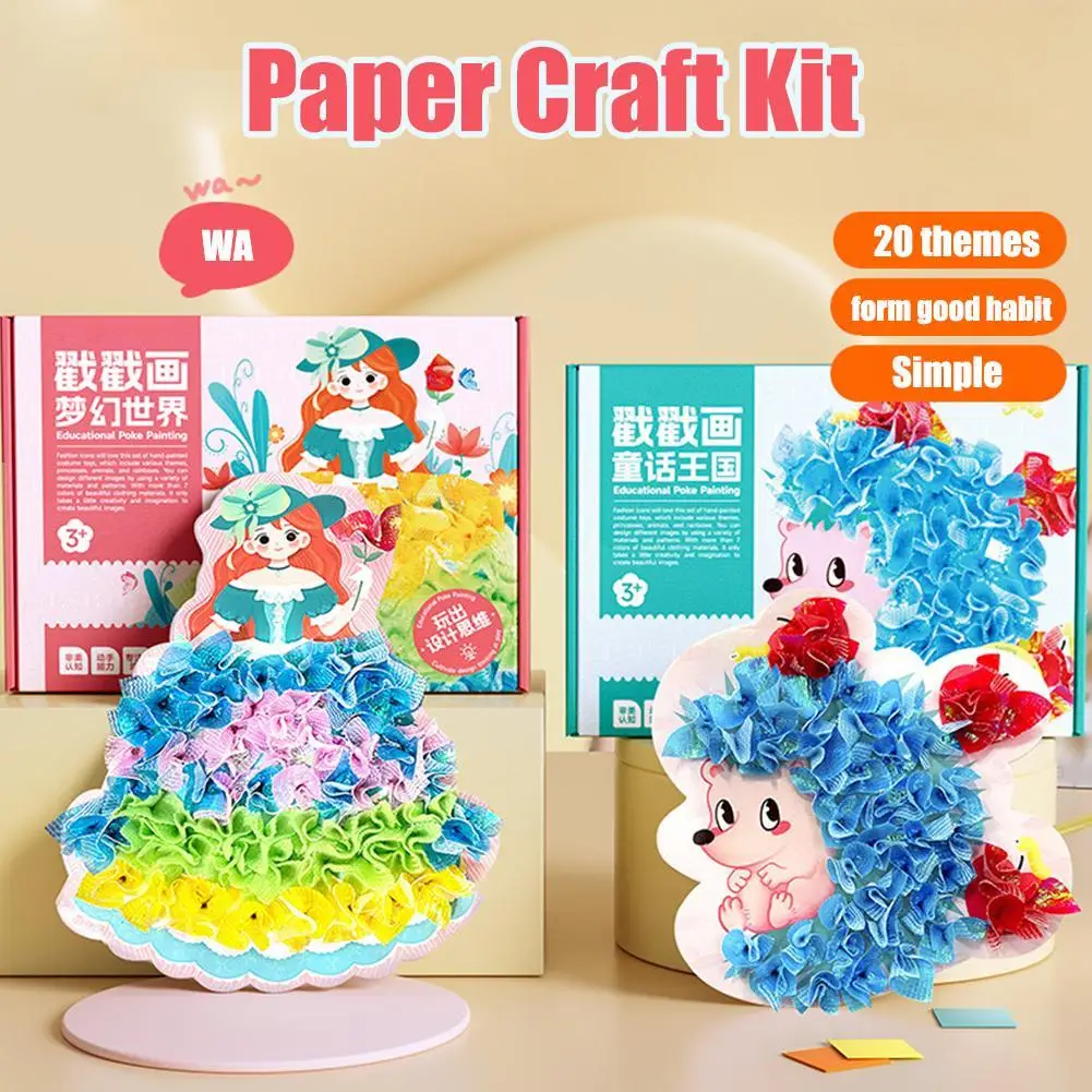 Dreamy Hand-Painted Dress-up Number Art Frenzy - Paper Craft Kit For Girls Age 3-8 Children Project Creative Toy Gifts journamm 50pcs pack ins decor scrapbooking materials paper diy junk journal creative stationery collage photo album craft paper