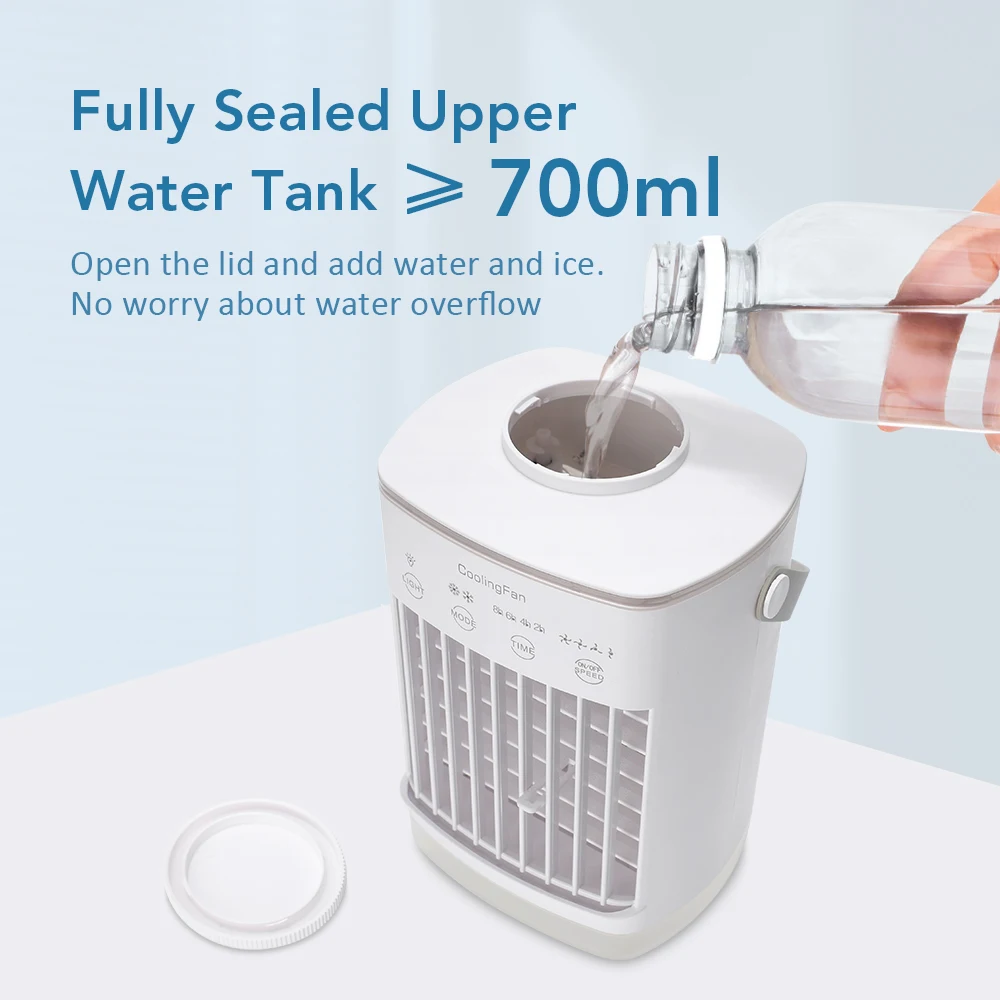 Portable Air Conditioner Fan Refrigeration Fan Cooling Fan for Home Dormitory Mobile Cold Air Water-Cooled Small Air Conditioner