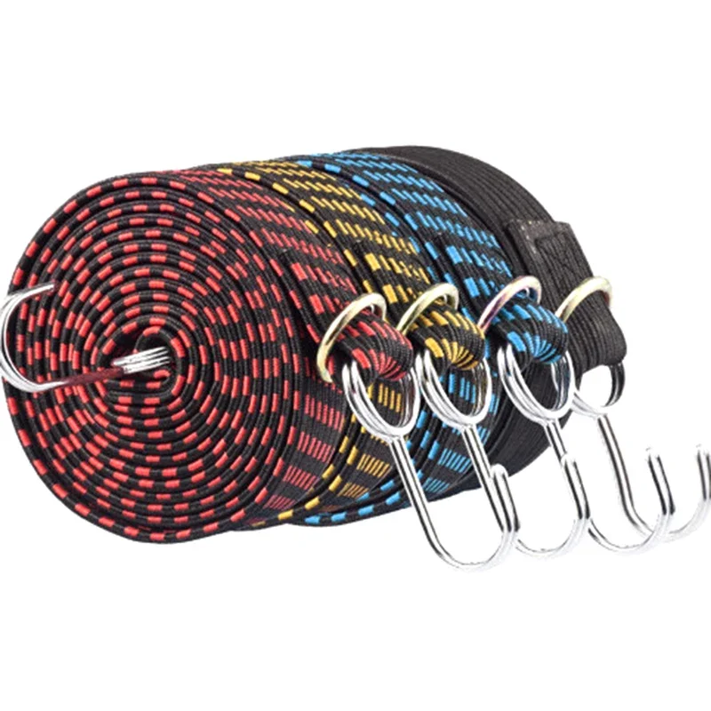 1PCS Bicycle Accessories Elastics Rubber Luggage Rope Cord Hooks Bikes Rope Tie Bicycle Luggage Roof Rack Strap Fixed Band Hook cargo straps cargo tie down strap lashing strap tie down straps bungee straps luggage strap elastic binding rope bungee cord hooks
