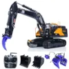 In Stock EC380 RC Hydraulic Excavator 1/14 Remote Control Metal Digger Construction Vehicles 5-way Reversing Valves Lights Toys 2