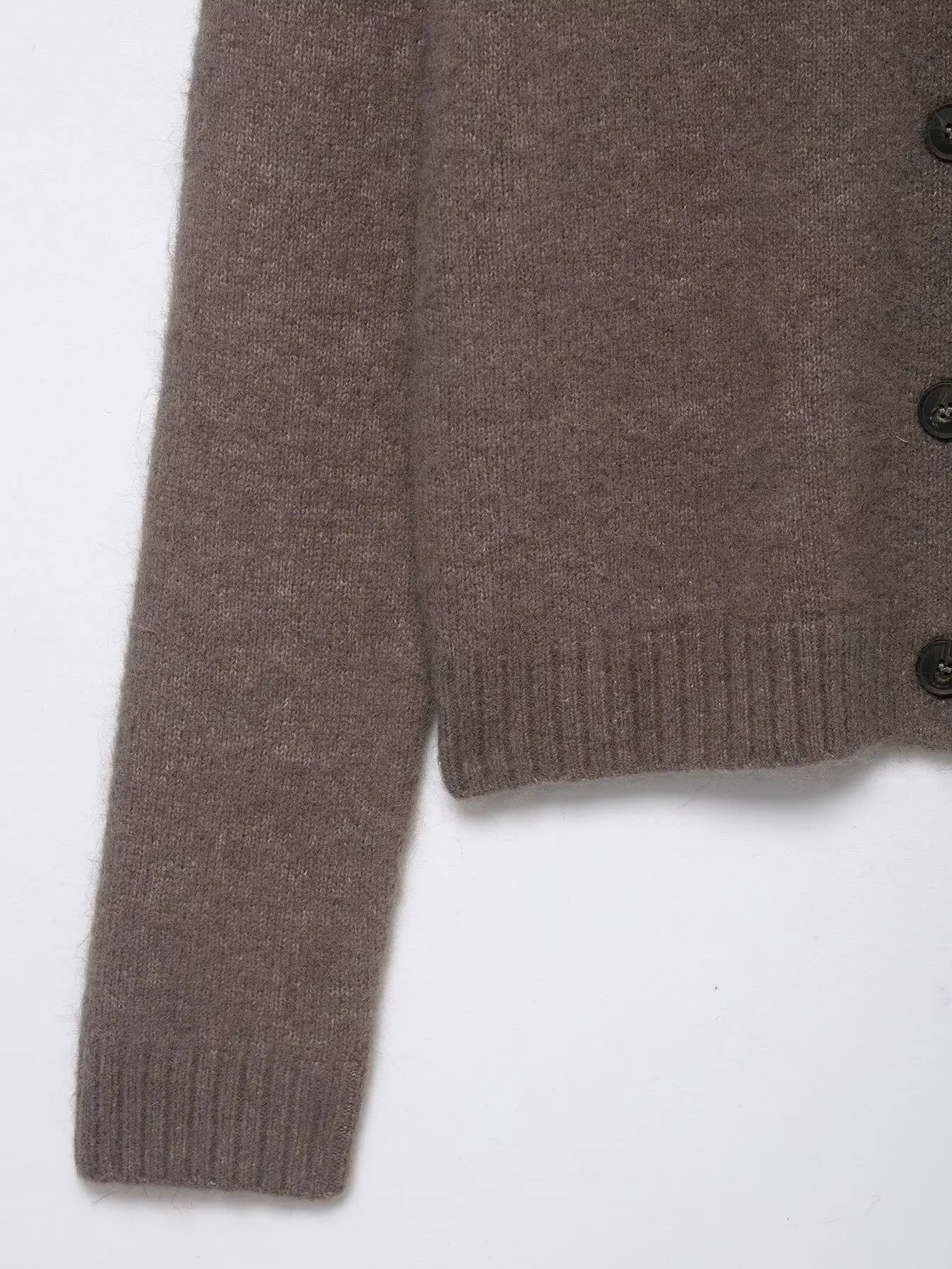 Women's Spring New With Fur Collar Knitted Cardigan Female Coffee Single Breasted Long Sleeved Jacket Casual Knitted Outerwear