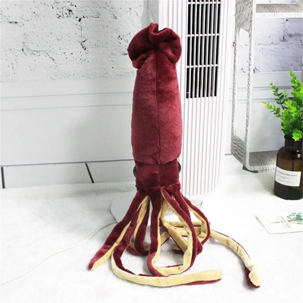 

65cm Cute Wine Red Squid Sea Animal Doll Soft Cartoon Plush Toys For Boys and Girls Halloween Holiday Birthday Gifts