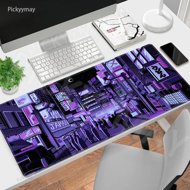 

Gaming Mousepads Large Mouse Mat Office Big Desk Pads Non-Slip Rubber Mousepad Pixel Art Mouse Pad Street Keyboard Mats 900x400