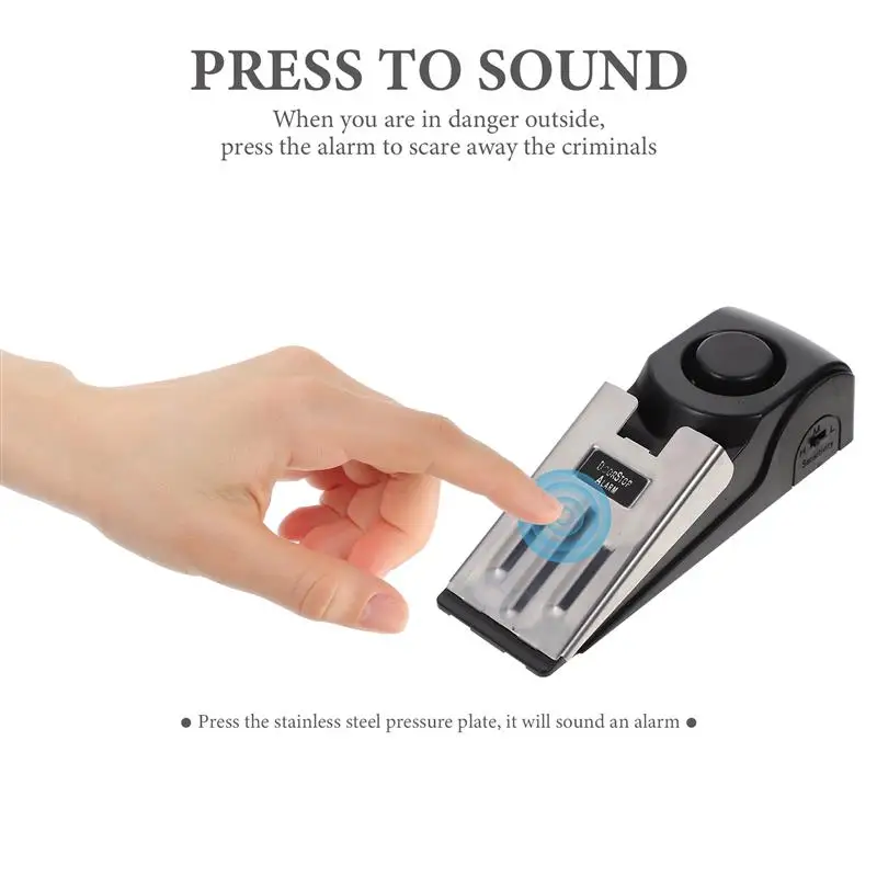 Door Stop Alarm Portable Door Stopper With Security Wedge Stopper Press Type Anti-Theft Household