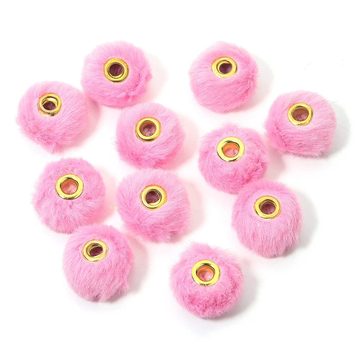 10 Stück 20 mm Plüschfell-bedeckte Kugelperlen, bunt, niedlich, gerades Loch, Pompom-Abstandsperlen für DIY-Schmuckherstellung, Halskette, Ohrringe – Detail 23