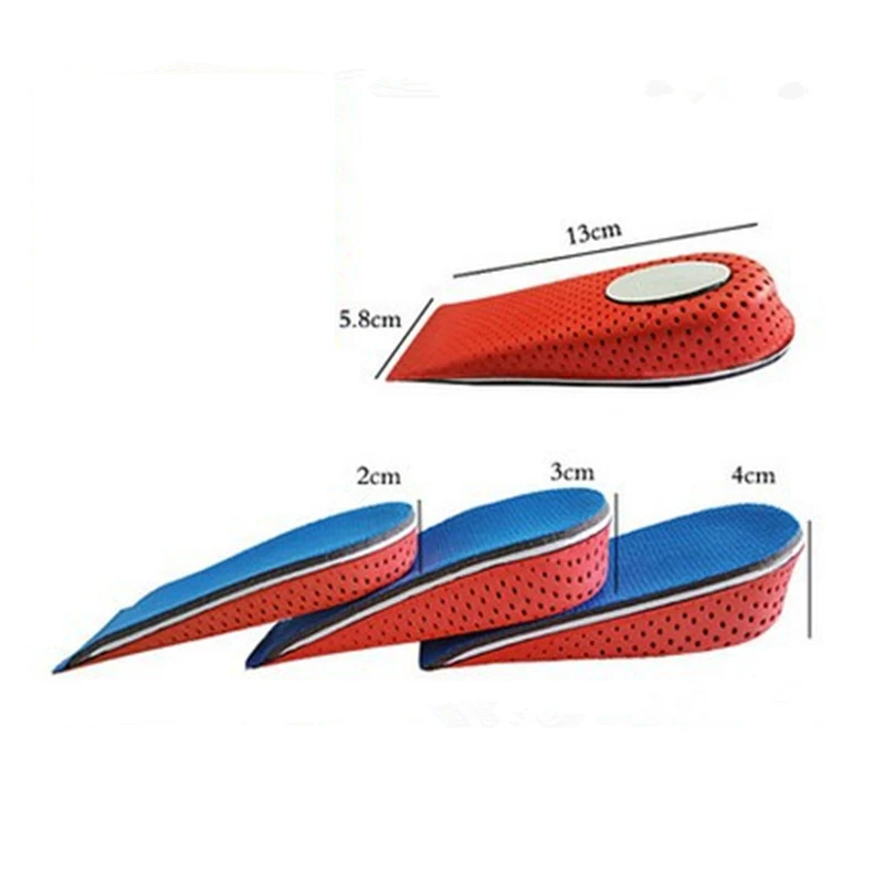 ZK50 1 Pair Insoles Breathable Half Insole Heighten Heel Insert Sports Shoes Pad Cushion Unisex 2-4cm Height Increase Insoles